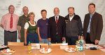 Günter Bischof, Heinz Zöllner, Vzbgm. Andrea Spiegl,Feuerwehrkommandant-Stellv. Gottfried Sackl, Wolfgang Thierrichter, Kurt Kalcher und Katastrophenschutzreferent Thomas Kalcher bei der PK in Oberwölz (v.l.) 