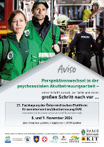 Aviso: 21. Fachtagung der Österreichischen Plattform Krisenintervention/Akutbetreuung/SVE