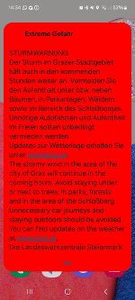 Sturmwarnung via Cellbroadcast 